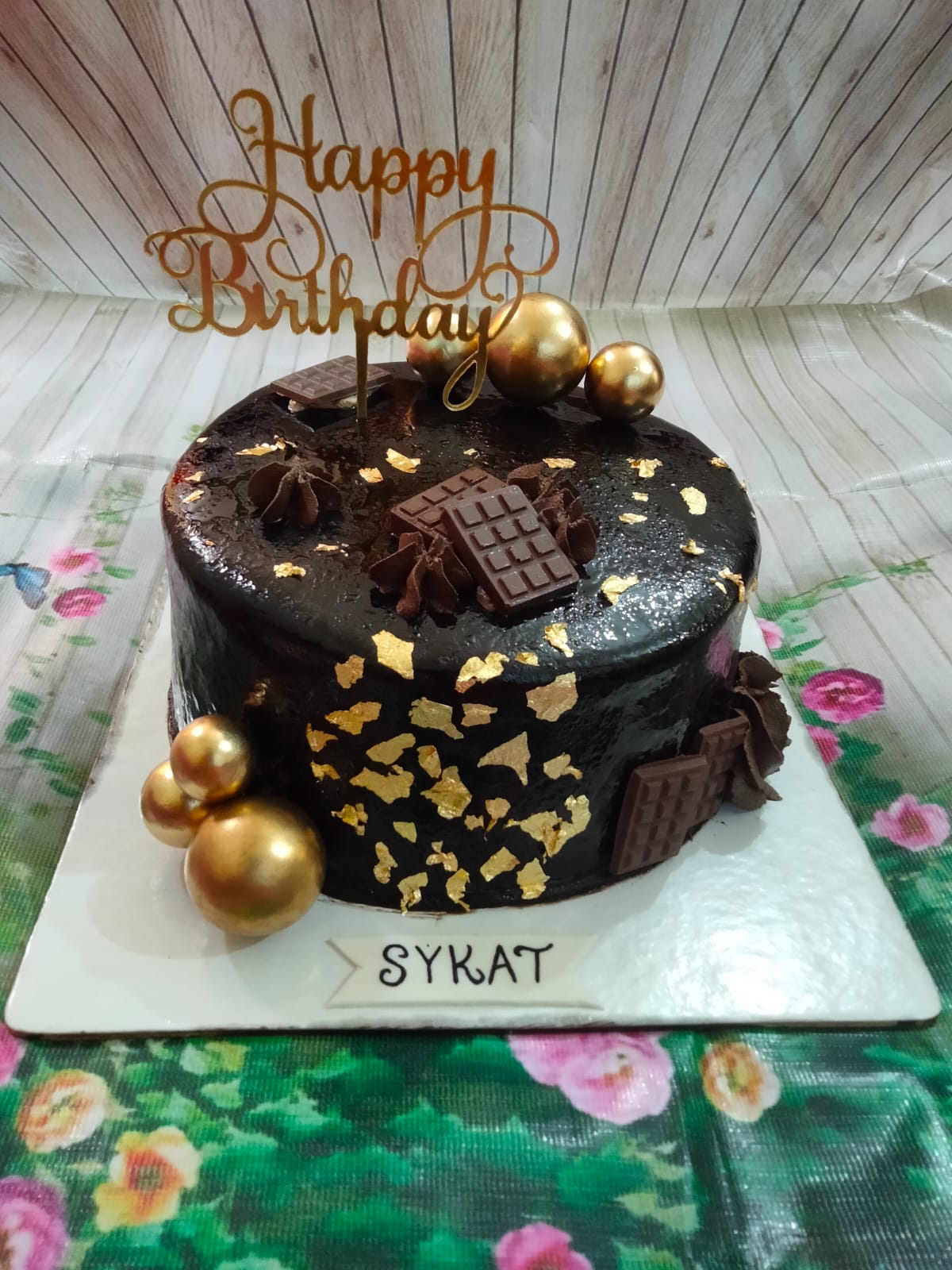 Golden Delight Chocolate Cake